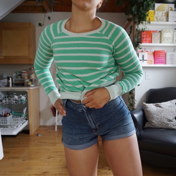 Green Striped Sweater